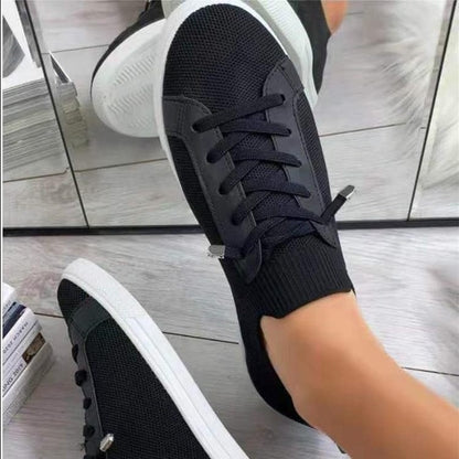 Flat Lace-Up Fly Woven Mesh Breathable Shoes