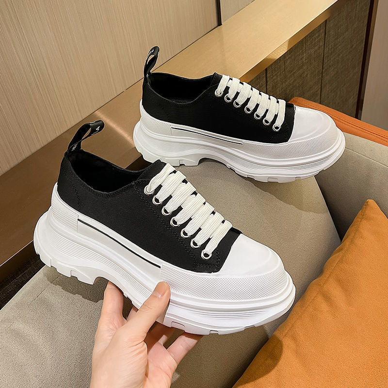 Thick-soled Canvas Platform Sneakers