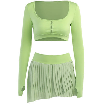 Pleated Skirt Women's Sports Top Suit Is Fashionable