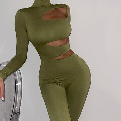 Long-sleeve Cut Out Jumpsuit