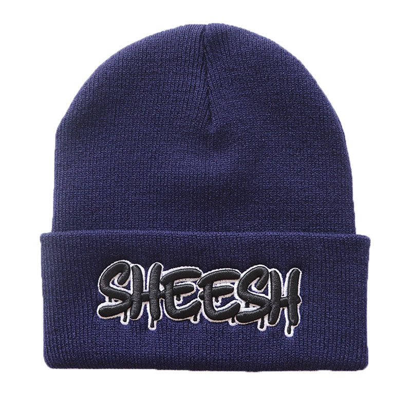 Embroidered Knitted Hat Warm  Hip Hop Woolen