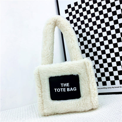 Lamb Fur Fluffy Mini Tote Handbag