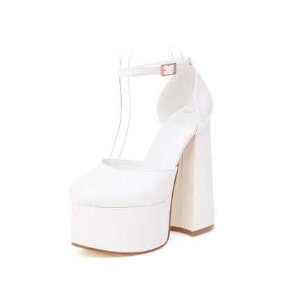 Ladies Sandals Buckle High Heel Platform