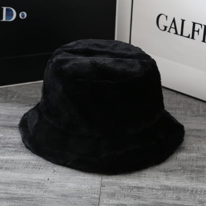 Curled Soft Plush Solid Color Hat