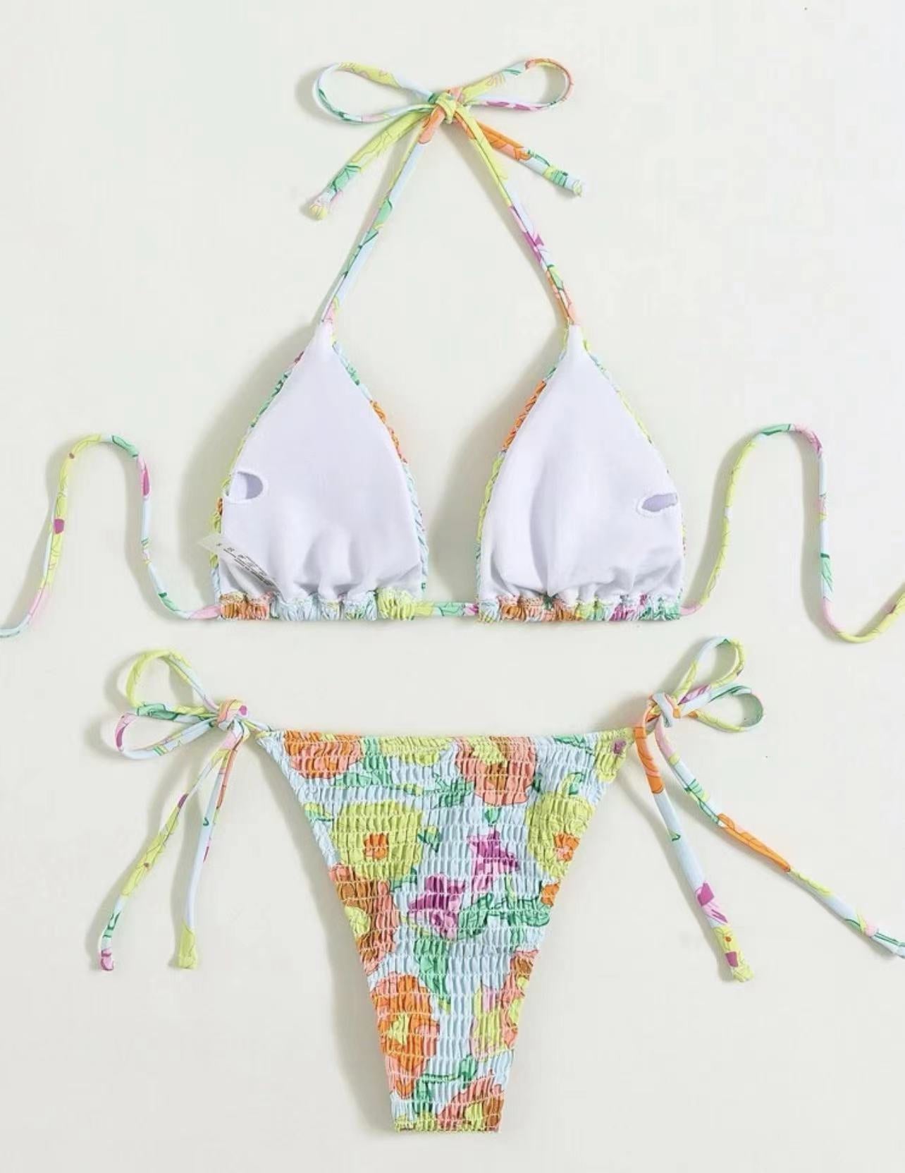 A Flower First Seen Bikini Print Swimwear