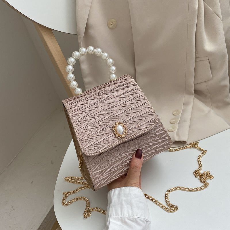 Pearl One-shoulder Portable Square Small  Bag