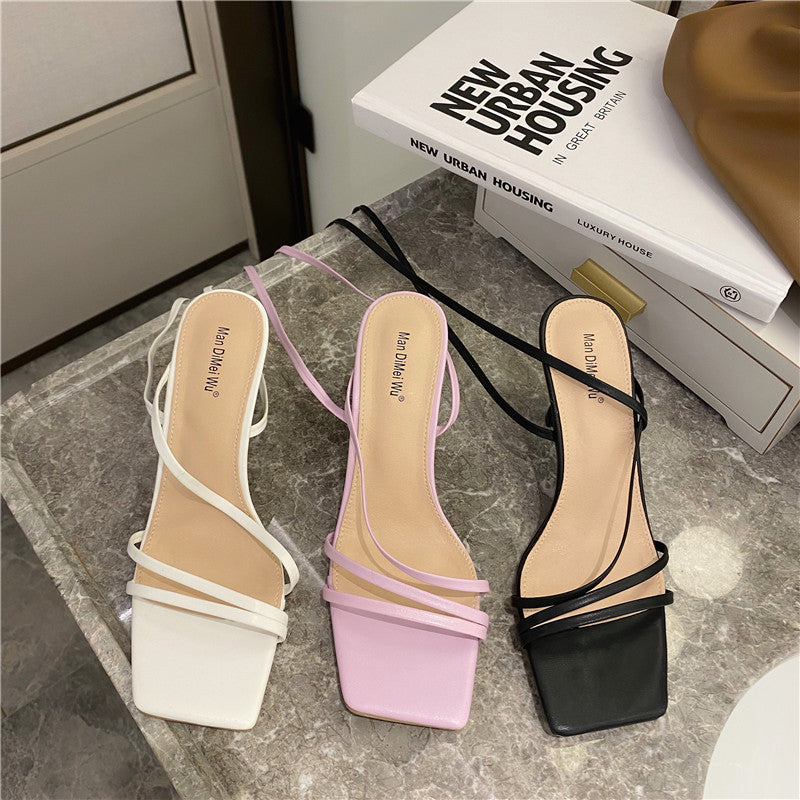 Ladies Summer Stiletto Strap Sandals