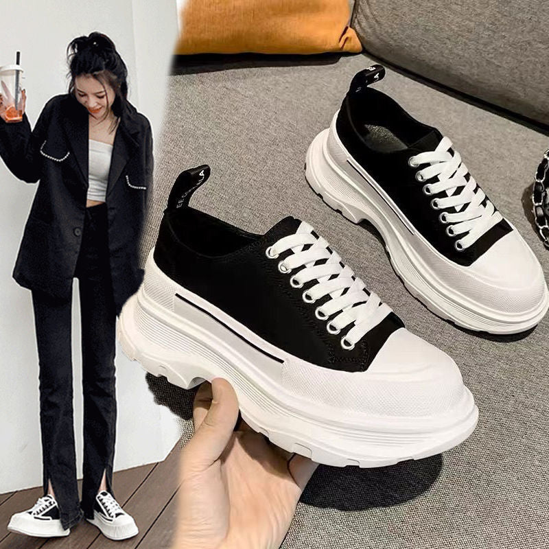 Thick-soled Canvas Platform Sneakers