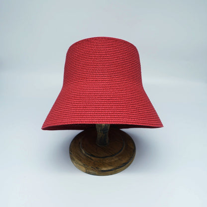 French Vintage Black And White Red Bell Bucket Hat