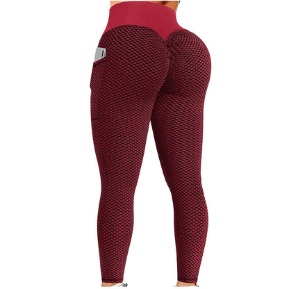 Honeycomb Peach Bottom Fitness Yoga Pants