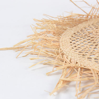 Women's Hand Knitted Hollow Raffia Straw Hat