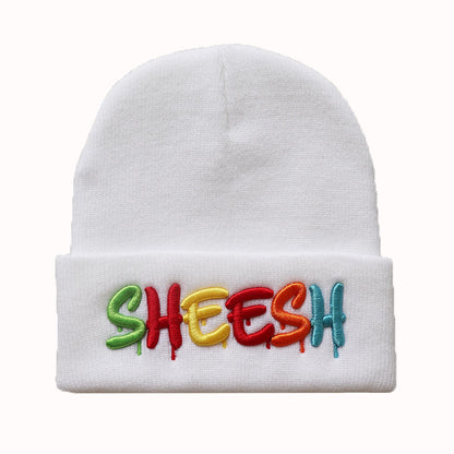 Embroidered Knitted Hat Warm  Hip Hop Woolen